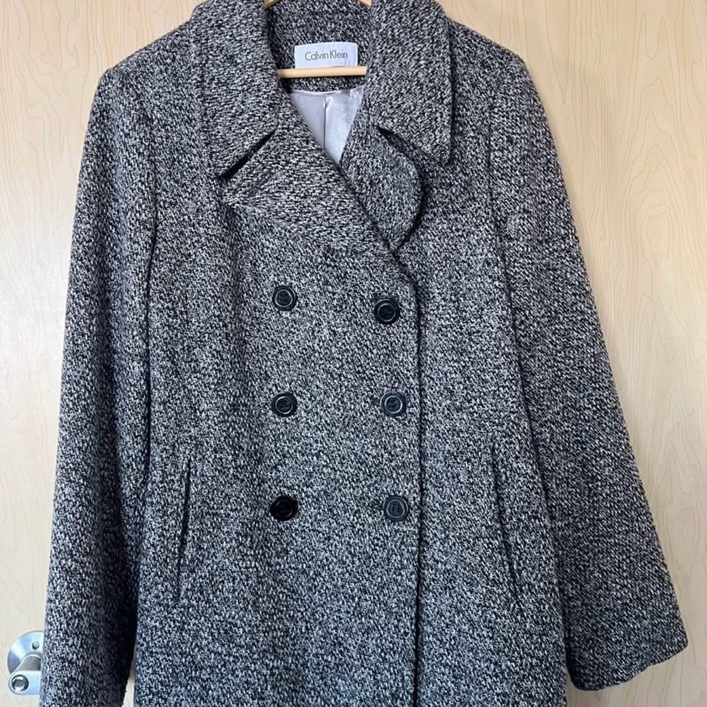 Calvin Klein Women's Wool Gray Pea Coat